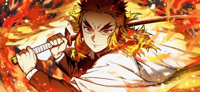 Kyojuro Rengoku with Fiery Sword