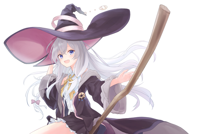 Elaina from The Journey of Elaina on a broomstick