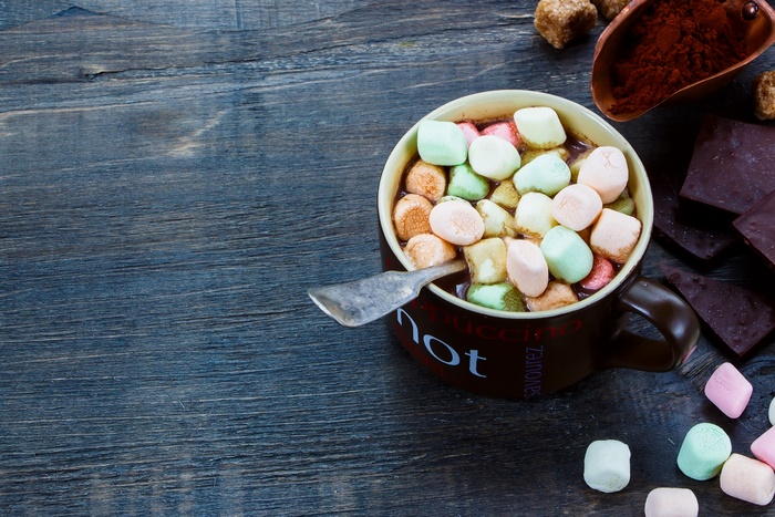 Hot Chocolate with Marshmallows and Chocolate