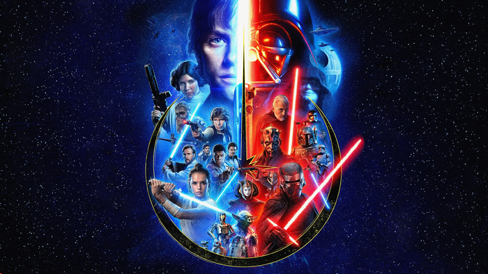 Star Wars Characters Collage with Lightsabers