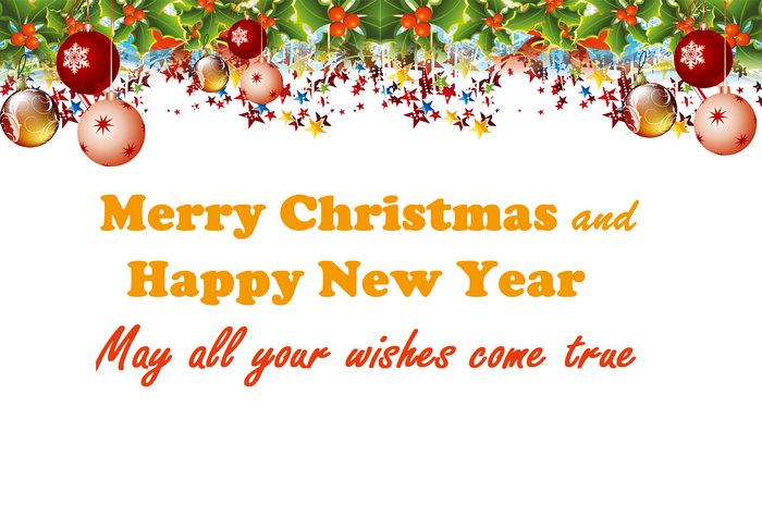 Merry Christmas and Happy New Year ornaments