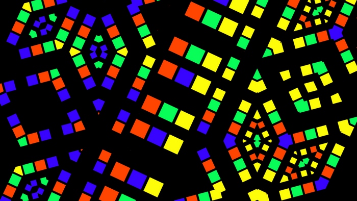 Colorful geometric digital art with squares