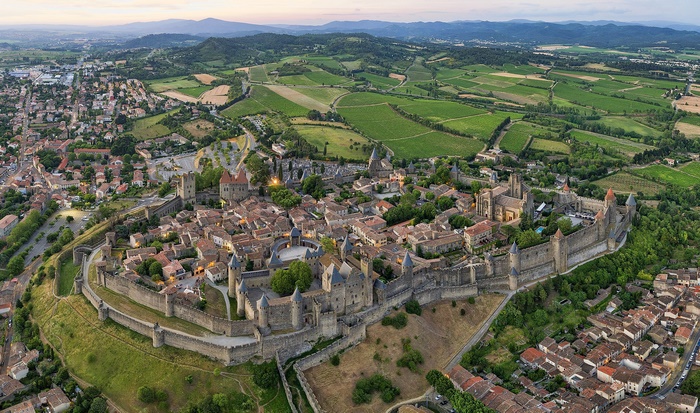 Aerial view of Carcassonne, France