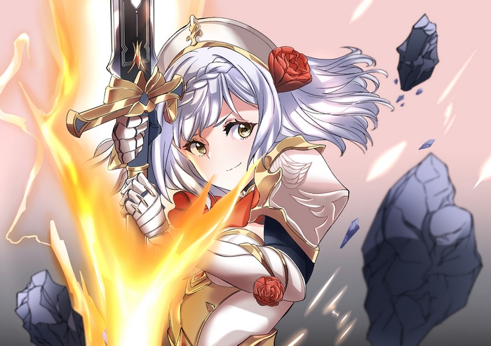 Noelle from Genshin Impact with a sword