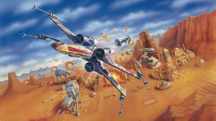 Star Wars X-Wing and AT-AT Walker Battle