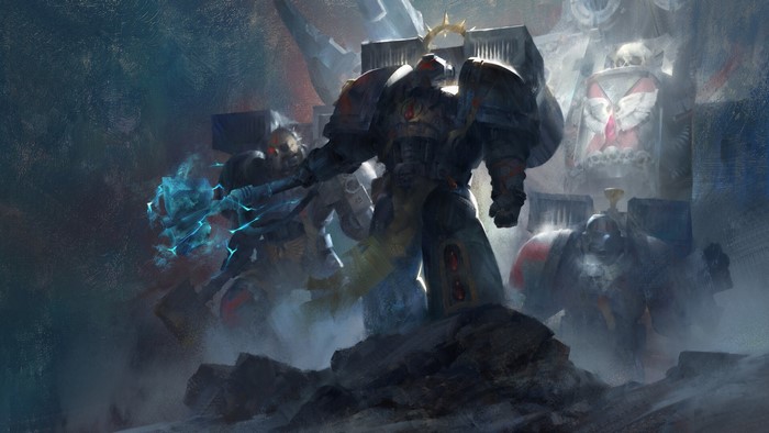 Warhammer 40K Space Marines with Power Weapons