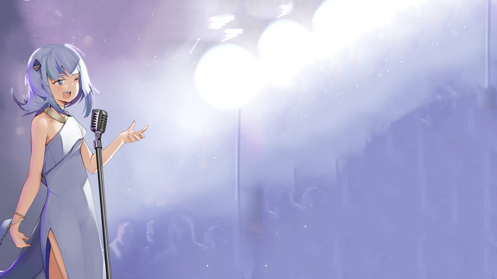 Gawr Gura singing on stage