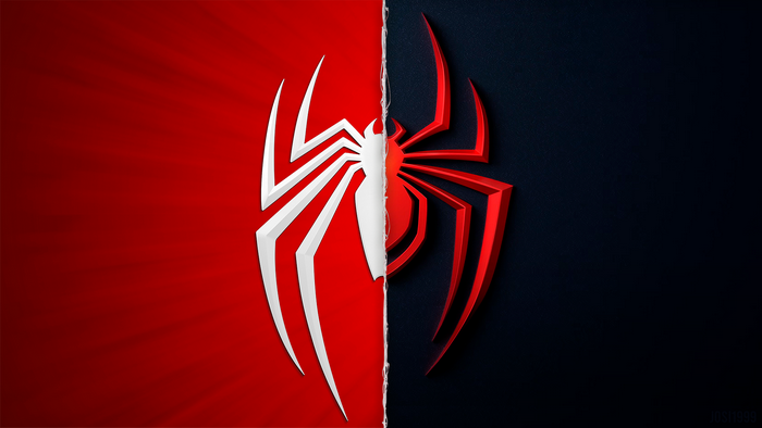 Spider-Man logo split screen