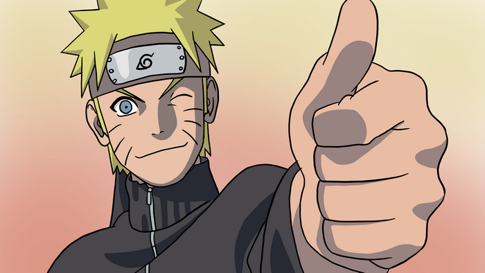 Naruto Uzumaki giving a thumbs up