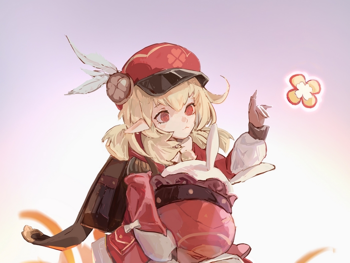 Klee from Genshin Impact with a glowing flower