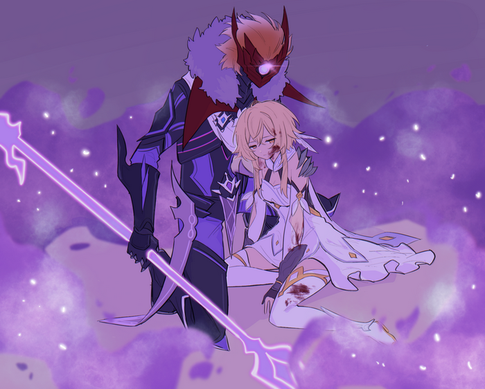 Tartaglia and Lumine from Genshin Impact