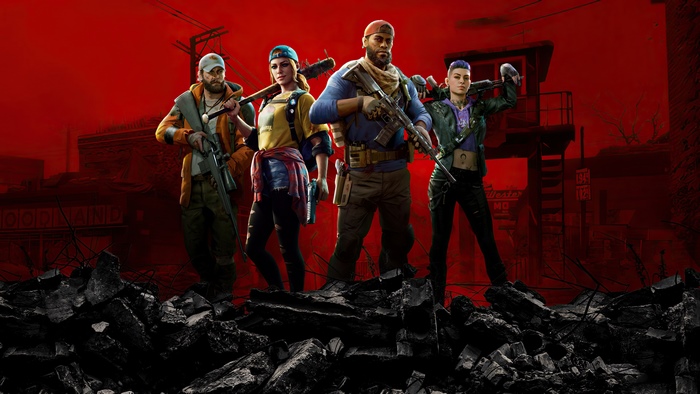 Back 4 Blood characters standing on rubble