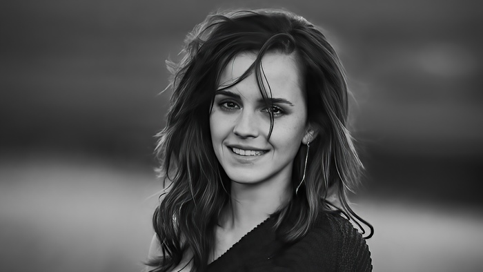 Emma Watson monochrome portrait