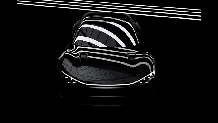 Mercedes car with light stripes