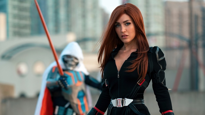 Black Widow and Taskmaster cosplay