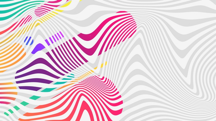 Abstract digital art with colorful wavy lines