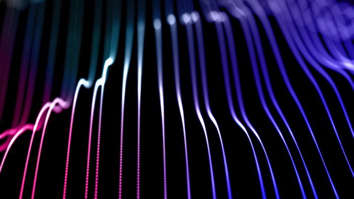 Abstract digital art with colorful light trails