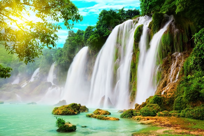 Beautiful Waterfall in Nature 4K