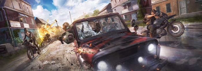 PlayerUnknown's Battlegrounds characters in a firefight
