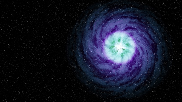 Abstract spiral galaxy with stars