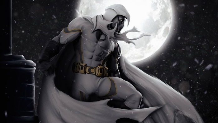 Moon Knight Digital Art with Full Moon