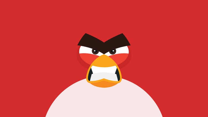 Red Bird from Angry Birds, minimalist artwork