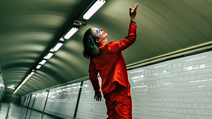 Joker in a subway tunnel