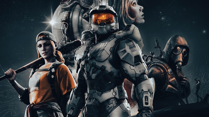 Master Chief and other characters from Halo