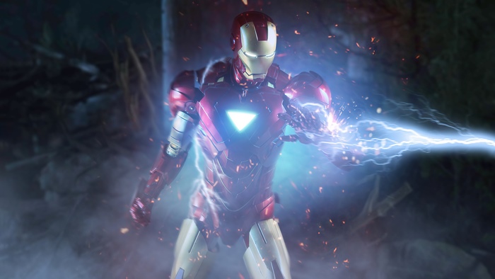 Iron Man firing energy blast