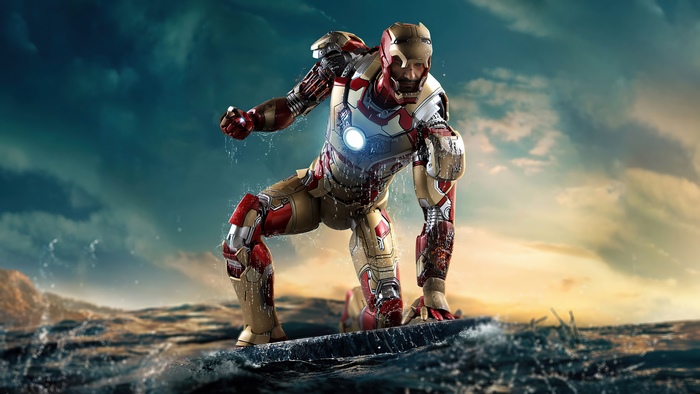 Iron Man in the ocean
