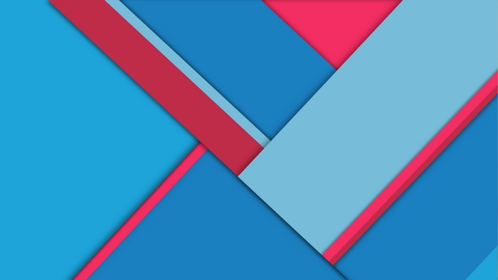 Abstract geometric shapes in blue and pink