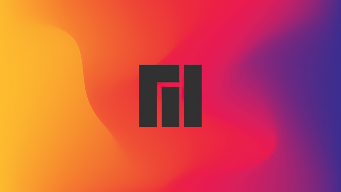 Abstract gradient with a dark logo