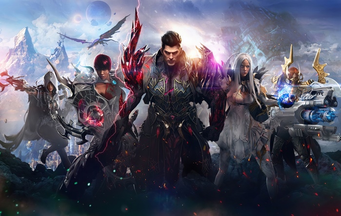 Lost Ark characters in a fantasy landscape 4K