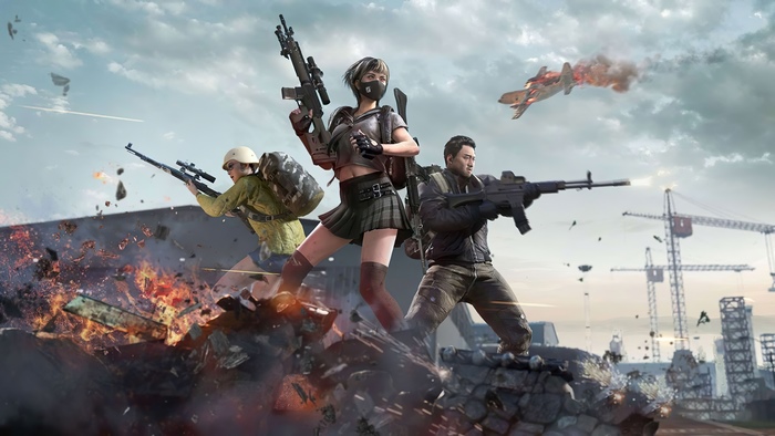 PlayerUnknown's Battlegrounds characters in a battle scene 4K