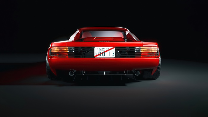 Red Ferrari Testarossa rear view