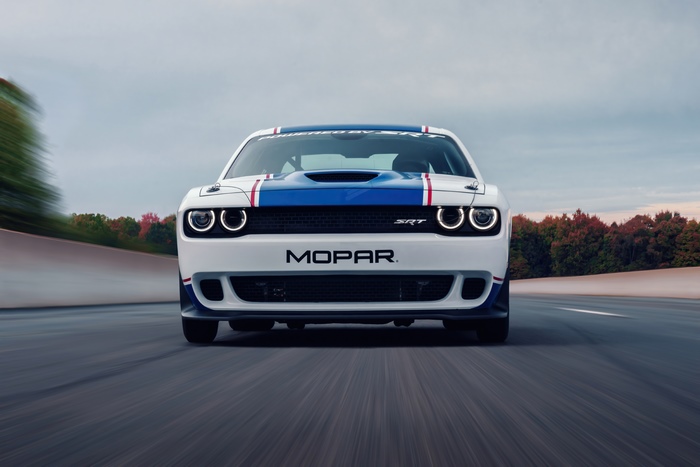 Dodge Challenger SRT Mopar on a Racetrack