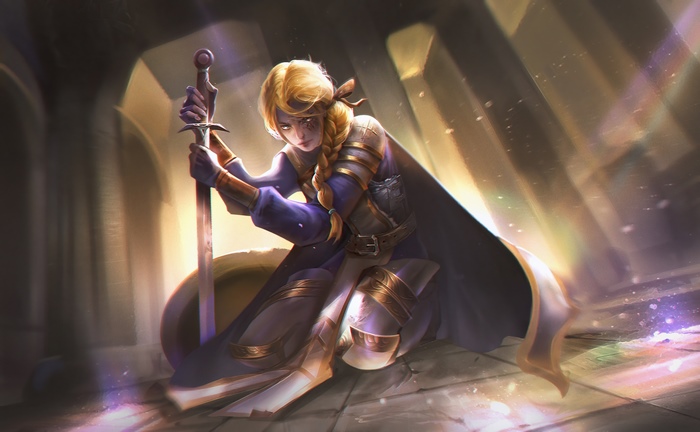 Artwork of a warrior woman with a sword