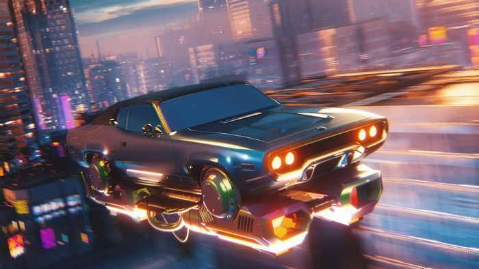 Sci-fi artwork of a futuristic car