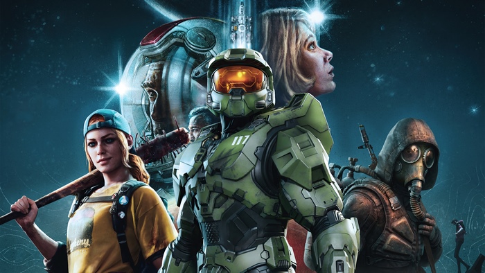 Master Chief and other characters from Halo and other games