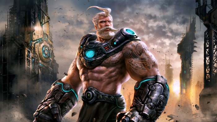 Soul of Eden character with cybernetic enhancements