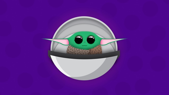 Grogu from The Mandalorian minimalist art