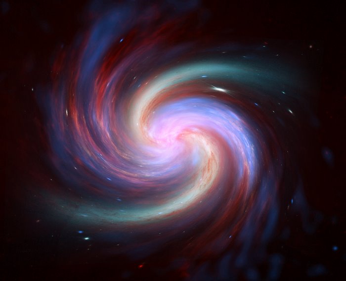 Abstract digital art of a swirling galaxy