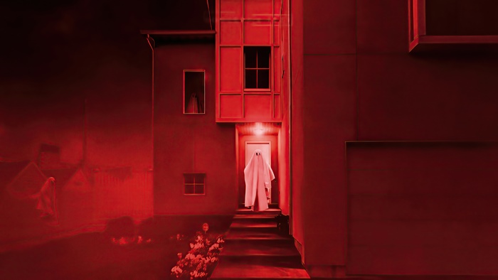 Ghost in front of a house