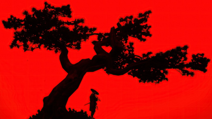 Samurai under a tree in Ghost of Tsushima 4K