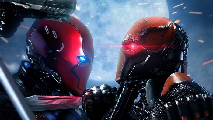 Red Hood and Deathstroke face off