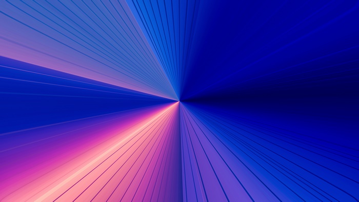 Abstract digital art with converging lines and colors