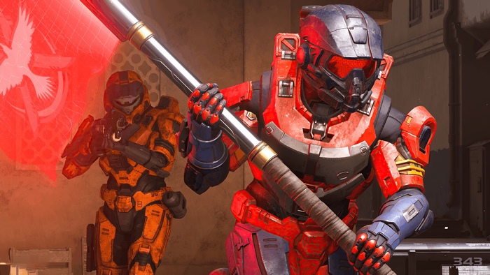 Two Spartans from Halo Infinite in combat