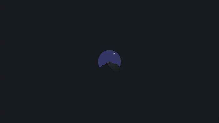 Minimalist Mountains and Moon Artwork