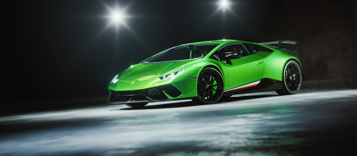 Green Lamborghini Huracan Performante 4K