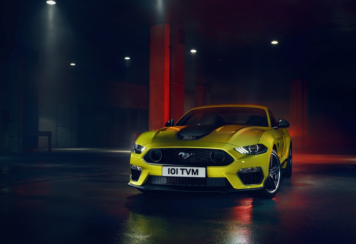 Yellow Ford Mustang Mach 1 4K